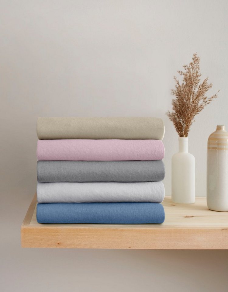 OTTO products Spannbettlaken Big Stripe in Gr. 90x200, 140x200 oder 180x200 cm, Jersey, Gummizug: rundum, (1 Stück), aus Bio-Baumwolle, für Matratzen bis 30 cm Höhe, Bettlaken von OTTO products