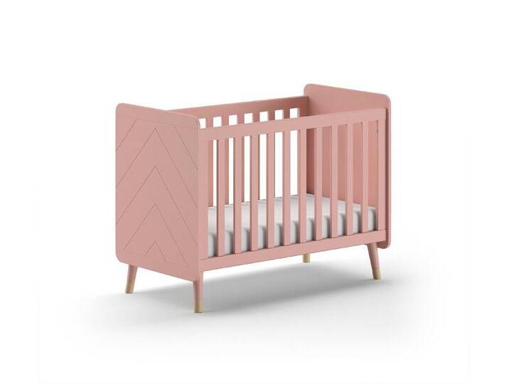 58 aufm Kessel Bettgestell Babybett Kamillah 124x68x96 Gitterbett Wiege Bettchen MDF Terra Rosa (inkl. Versand, Lieferung bis Verwendungsstelle), Liegefläche 60 x 120, höhenverstellbarer Lattenrost von OTTO