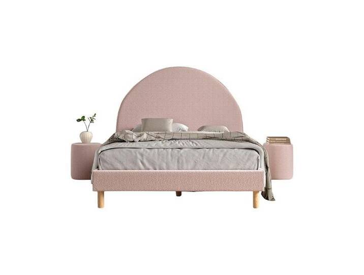 58 aufm Kessel Bettgestell Polsterbett mit Nachtkommode Karlotta 147x212x132 Holzwerkstoff Rosa (inkl. Versand, Lieferung bis Verwendungsstelle), Liegefläche 140 x 200,gepolstertes Kopfteil,Lattenrost von OTTO