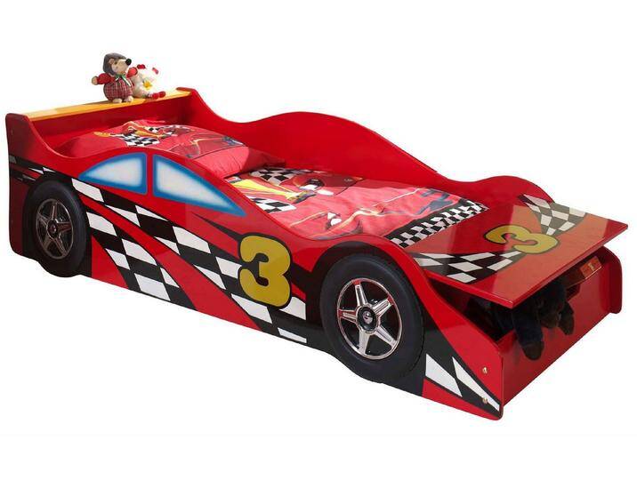 58 aufm Kessel Kinderbett Autobett Kalliope 175x78x48 Kinderbett Spielbett MDF Rot (inkl. Versand, Lieferung bis Verwendungsstelle), Liegefläche 70x140, MDF rot glänzend, Lattenrost von OTTO