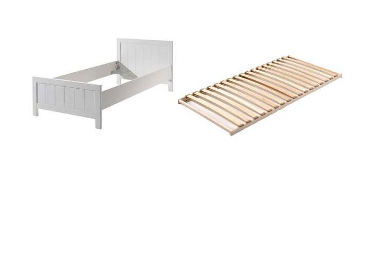 58 aufm Kessel Kinderbett Einzelbett Karalynn 208x96x77 Kinderbett Massivholz+MDF Weiß (inkl. Versand, Lieferung bis Verwendungsstelle), Liegefläche 90 x 200, Landhausstil,Lattenrost, Gästebett von OTTO
