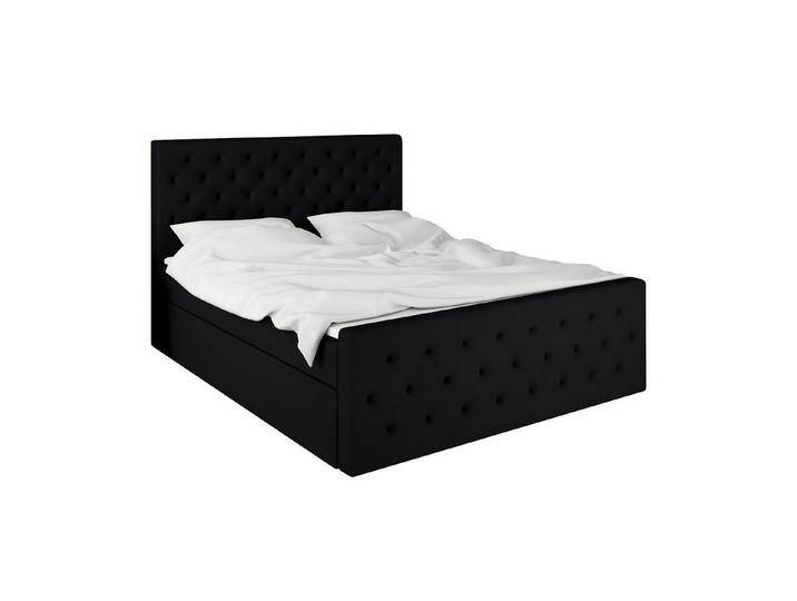 A&J MöbelLand GmbH Boxspringbett LULO, schwarz, Bonnell-Federkernmatratze - H3 (0 kg - 100 kg), Schwarz 16 von OTTO