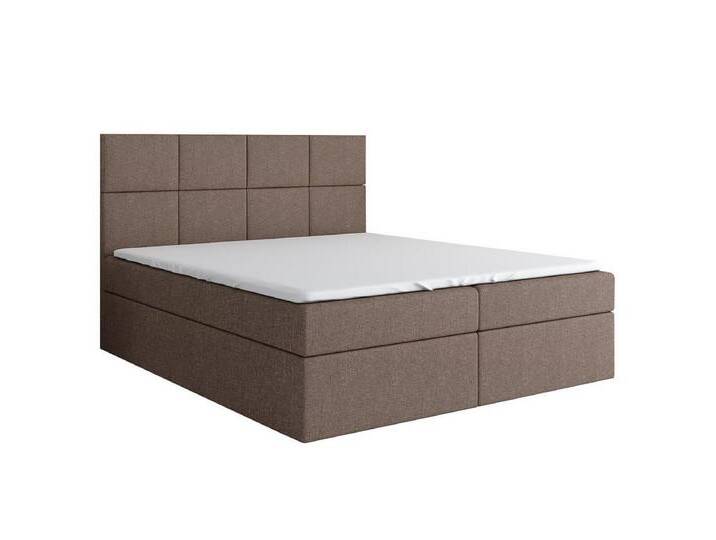 A&J MöbelLand GmbH Boxspringbett VAR mit 2 Bettkästen, Bonell-Matratze und Topper. (Boxspringbett mit Bettkasten und gepolstertem Kopfteil. Inclusiv Topper !, TOP ANGEBOT), Länge 208cm Höhe 106 cm, braun von OTTO