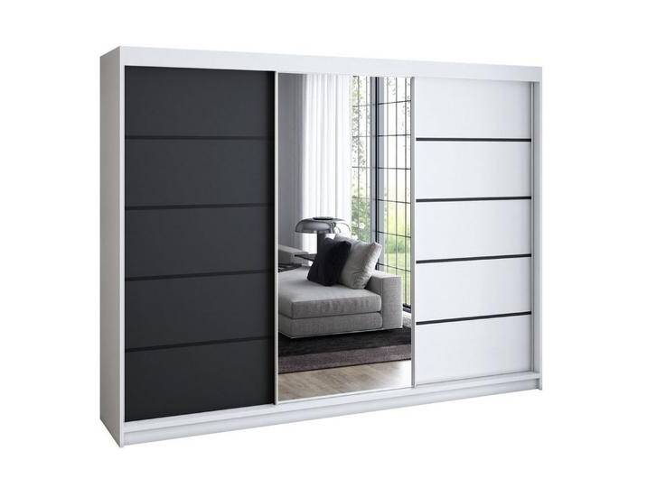 A&J MöbelLand GmbH Schwebetürenschrank VILANO 4 mit 4 Schubladen und Spiegel (TOP ANGEBOT! Geräumiger Schrank mit einer Breite von 200 cm und Spiegel, ideal zur Aufbewahrung von Kleidung und Accessoires. 4 Schubladen und viel Stauraum. TOP PRODUKT! Wählen Sie das ideale Modell für Ihr Schlafzimmer!, Inclusive 4 Schubladen) Breite: 200 cm, Höhe: 215 cm, Tiefe: 59,5 cm, schwarz weiß A&J MöbelLand GmbH Schwebetürenschrank VILANO 4 mit 4 Schubladen und Spiegel (TOP ANGEBOT! Geräumiger Schrank mit einer Breite von 200 cm und Spiegel, ideal zur Aufbewahrung von Kleidung und Accessoires. 4 Schubladen und viel Stauraum. TOP PRODUKT! Wählen Sie das ideale Modell für Ihr Schlafzimmer!, Inclusive 4 Schubladen) Breite: 200 cm, Höhe: 215 cm, Tiefe: 59,5 cm, schwarz weiß von OTTO