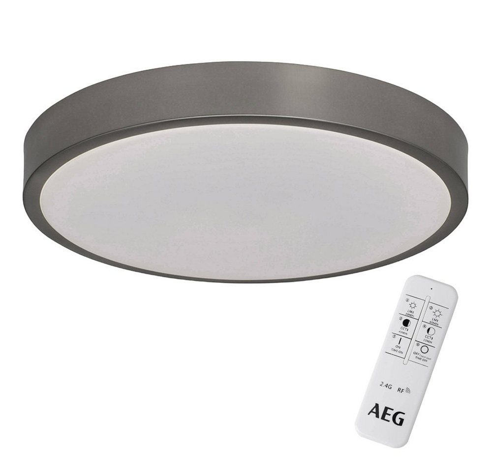 AEG LED Deckenleuchte Wandleuchte Mikel Eisen Ø38cm 24W 2500lm warm-kalt, LED fest integriert von AEG