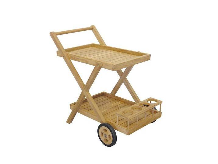 AFG Grillablagetisch Servierwagen Teak massiv unbehandelt wetterfest Stauraum (Funktionaler Teak-Servierwagen), Robust von OTTO