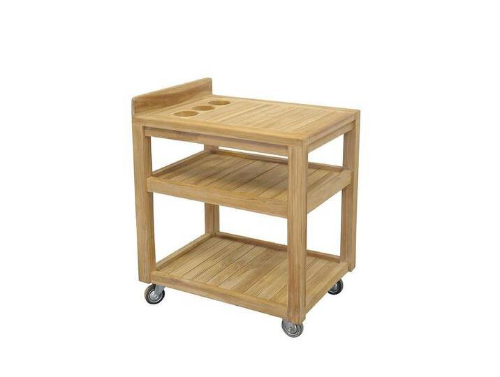 AFG Grillablagetisch Servierwagen Teak massiv unbehandelt wetterfest Stauraum (Funktionaler Teak-Servierwagen), Robust von OTTO