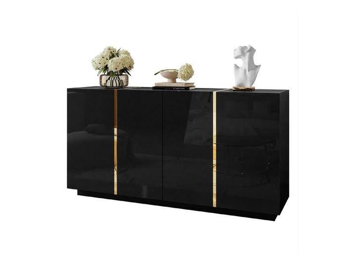 ALLHOUSE24 Kommode DIAMANT GOLD Hochglanz 158 cm Sideboard weiß, schwarz oder kaschmir, Breite 158 cm, schwarz, Push-to-Open ALLHOUSE24 Kommode DIAMANT GOLD Hochglanz 158 cm Sideboard weiß, schwarz oder kaschmir, Breite 158 cm, schwarz, Push-to-Open von OTTO
