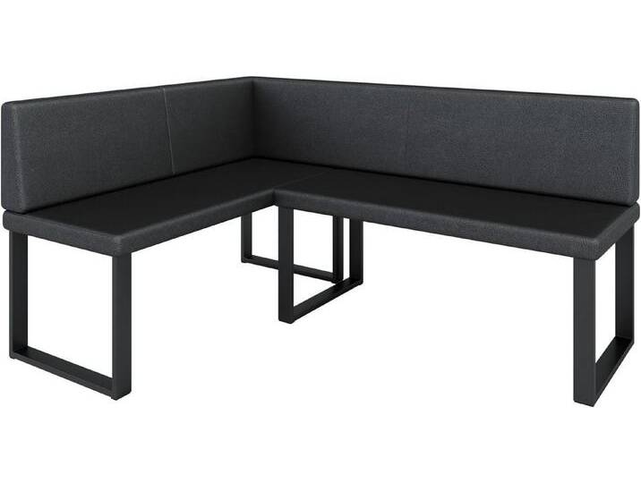 AN-MOEBEL4U Eckbank ALINA Metall, perfekt für Küche, Esszimmer, Wohnzimmer. Zwei Größen 128x168/142x196, schwarz, SOFT-Kunstleder, 142x196, schwarz von OTTO