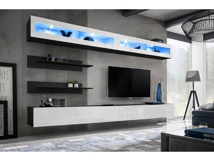 ASM-Moebel Wohnwand Wohnwand FLY I2 mit Hochglanz Push-Click System und Led, Led Beleuchtung, Push-Click System und Hochglanzfronten, schwarz, ZW ASM-Moebel Wohnwand Wohnwand FLY I2 mit Hochglanz Push-Click System und Led, Led Beleuchtung, Push-Click System und Hochglanzfronten, schwarz, ZW von OTTO