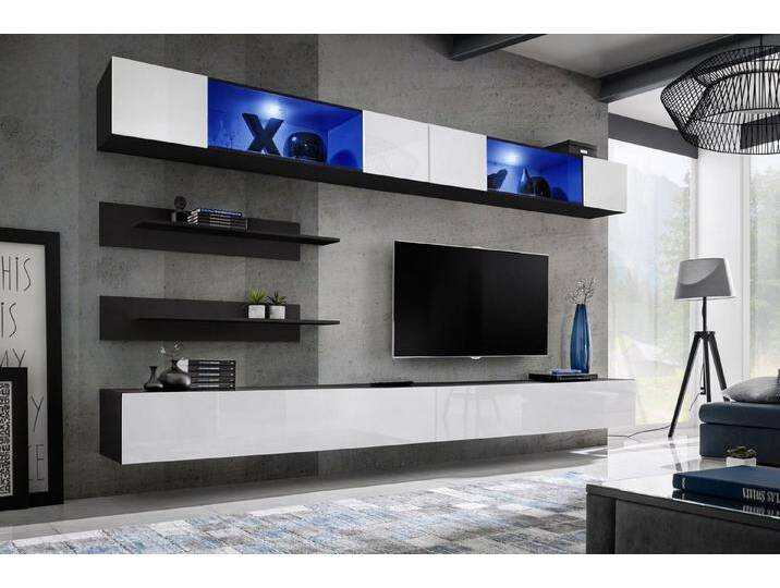 ASM-Moebel Wohnwand Wohnwand FLY I3 Hochglanz Push-Click System und Led Beleuchtung, Led Beleuchtung, Push-Click System und Hochglanzfronten, schwarz ASM-Moebel Wohnwand Wohnwand FLY I3 Hochglanz Push-Click System und Led Beleuchtung, Led Beleuchtung, Push-Click System und Hochglanzfronten, schwarz von OTTO