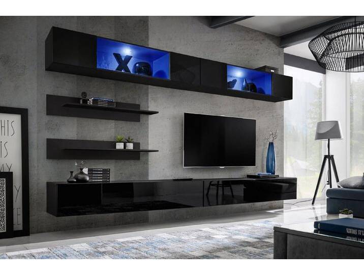 ASM-Moebel Wohnwand Wohnwand FLY I3 Hochglanz Push-Click System und Led Beleuchtung, Led Beleuchtung, Push-Click System und Hochglanzfronten, schwarz ASM-Moebel Wohnwand Wohnwand FLY I3 Hochglanz Push-Click System und Led Beleuchtung, Led Beleuchtung, Push-Click System und Hochglanzfronten, schwarz von OTTO