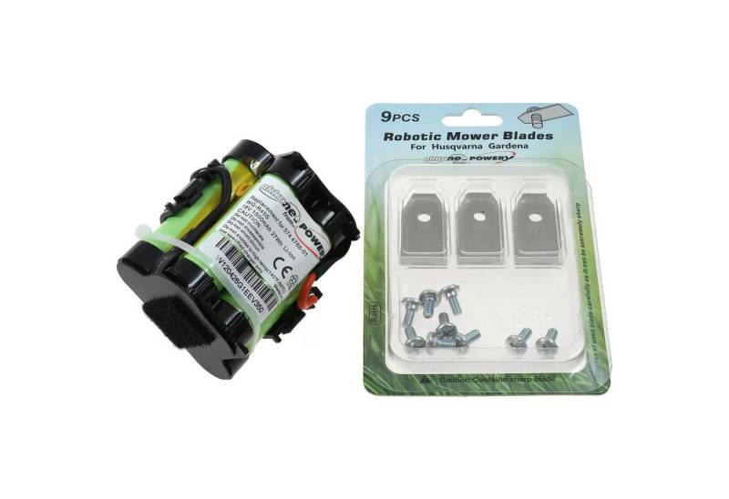 AccuCell Mährobotermesser Akku für Mähroboter Gardena R40Li/R45Li / R70Li inkl. 9x Ersatz-Messe AccuCell Mährobotermesser Akku für Mähroboter Gardena R40Li/R45Li / R70Li inkl. 9x Ersatz-Messe von AccuCell