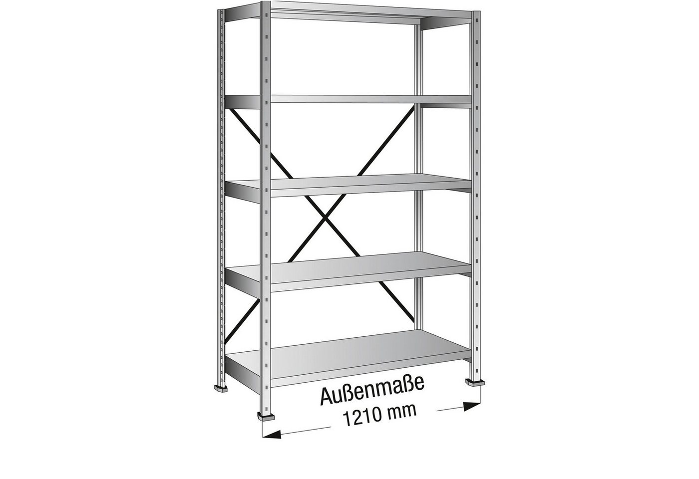 Aktenregal Steckregal 108123 Grund 1.200x1.920x1.000mm 5OH verzinkt von OTTO