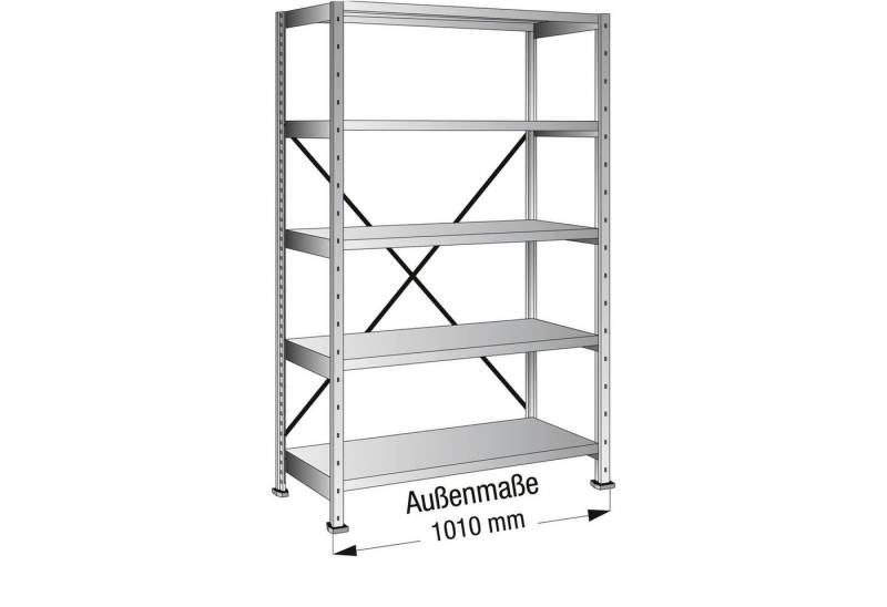 Aktenregal Steckregal 158103 Grund 1.000x1.920x500mm 5OH verzinkt von OTTO
