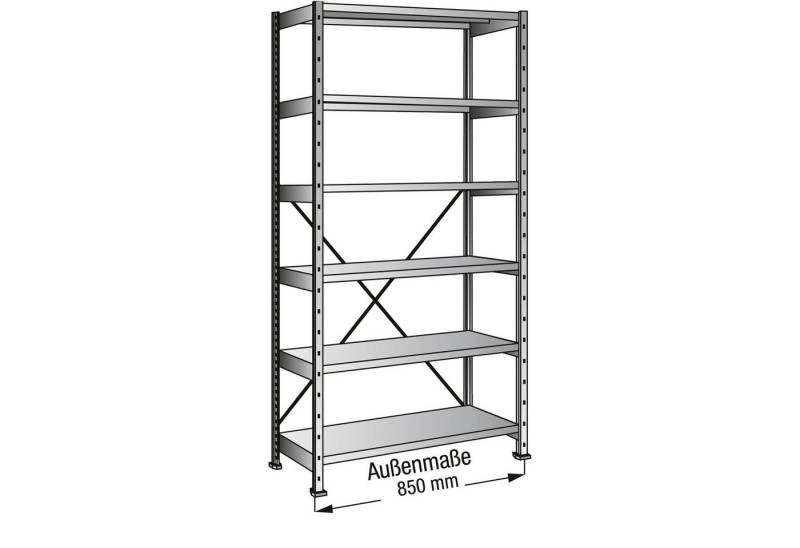 Aktenregal Steckregal 461183 Grund 800x2.280x600mm 6OH verzinkt von OTTO