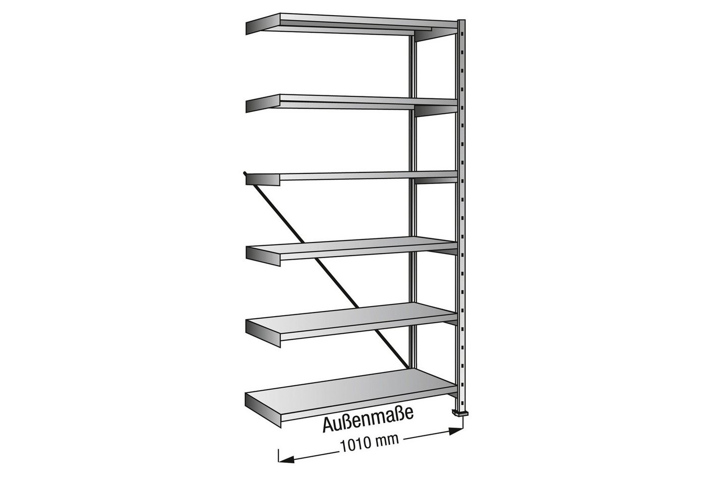 Aktenregal Steckregal 481203 Anbau 1.000x2.280x800mm 6OH verzinkt von OTTO