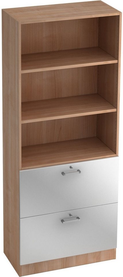 HAMMERBACHER Aktenregal Regal 5 OH 80x42x200,4cm 2HR Sockelblende Griff CE Nussbaum/Silber HAMMERBACHER Aktenregal Regal 5 OH 80x42x200,4cm 2HR Sockelblende Griff CE Nussbaum/Silber von HAMMERBACHER