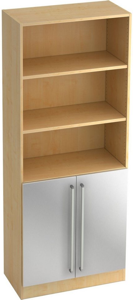 HAMMERBACHER Aktenregal Regal 5 OH 80x42x200,4cm 2 Türen unten Sockelblende Griff CE Ahorn/Sil HAMMERBACHER Aktenregal Regal 5 OH 80x42x200,4cm 2 Türen unten Sockelblende Griff CE Ahorn/Sil von HAMMERBACHER