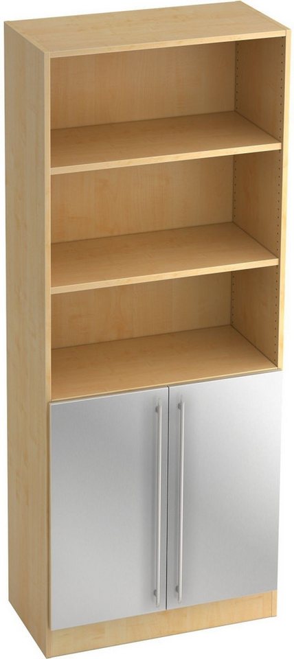 HAMMERBACHER Aktenregal Regal 5 OH 80x42x200,4cm 2 Türen unten Sockelblende Griff RE Ahorn/Sil HAMMERBACHER Aktenregal Regal 5 OH 80x42x200,4cm 2 Türen unten Sockelblende Griff RE Ahorn/Sil von HAMMERBACHER