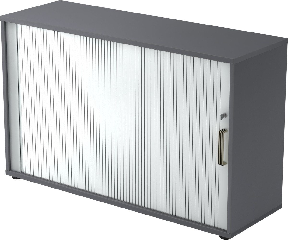 HAMMERBACHER Aktenschrank Rolladenschrank 2 OH BxTxH 120x40x74,8cm Griff SG Graphit/Silber HAMMERBACHER Aktenschrank Rolladenschrank 2 OH BxTxH 120x40x74,8cm Griff SG Graphit/Silber von HAMMERBACHER