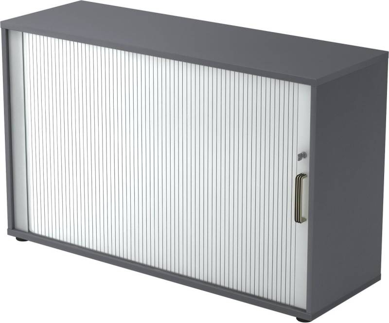HAMMERBACHER Aktenschrank Rolladenschrank 2 OH BxTxH 120x40x74,8cm Griff SG Graphit/Silber von HAMMERBACHER