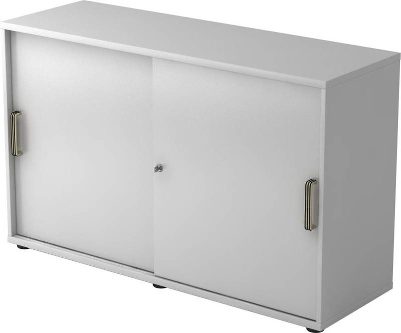 HAMMERBACHER Aktenschrank Schiebetürschrank Derie 9 2 OH BxTxH 120x40x74,8cm Griff SG Grau/Grau von HAMMERBACHER