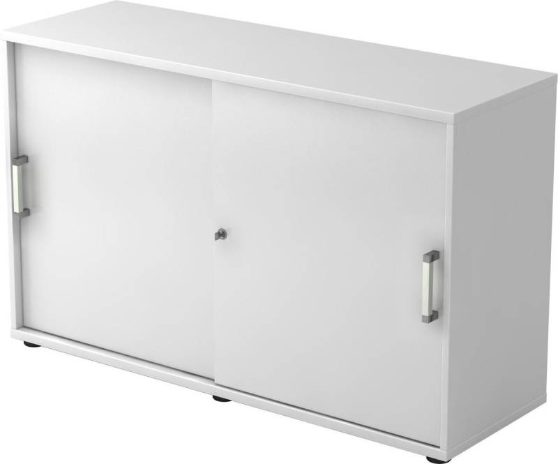 HAMMERBACHER Aktenschrank Schiebetürschrank Derie 9 2 OH BxTxH 120x40x74,8cm Griff CE Weiß/Weiß von HAMMERBACHER