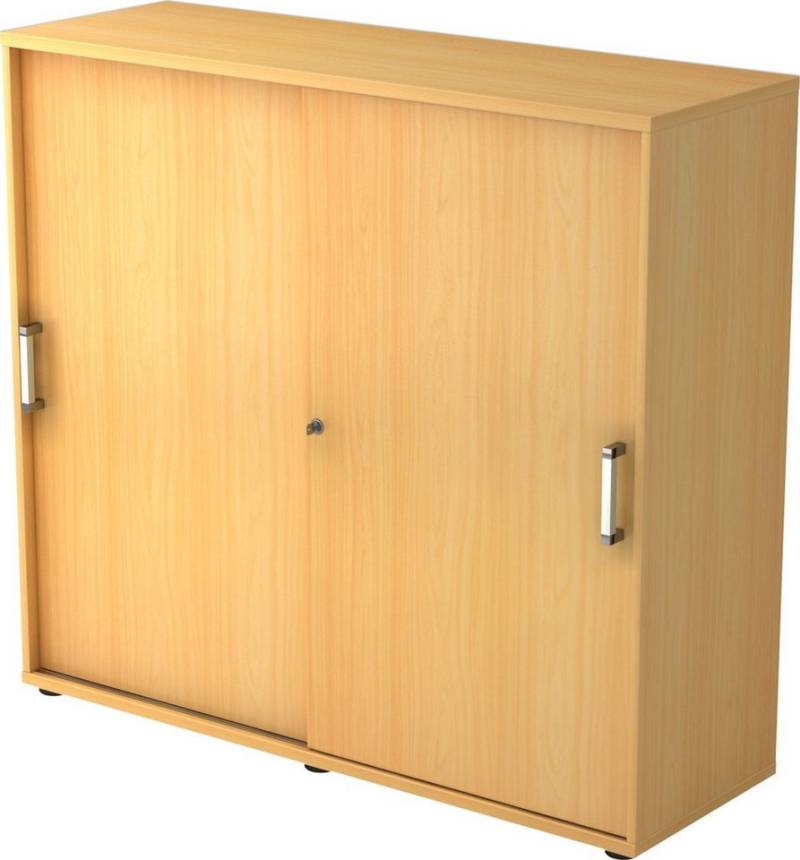 HAMMERBACHER Aktenschrank Schiebetürenschrank Serie 9 3OH BxTxH 120x40x110cm Griff CE Buche/Buch von HAMMERBACHER