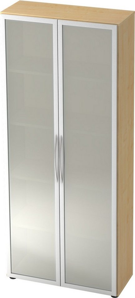 HAMMERBACHER Aktenschrank Glastürenschrank Basic 5 OH BxTxH 80x33x188cm Griff BM Ahorn HAMMERBACHER Aktenschrank Glastürenschrank Basic 5 OH BxTxH 80x33x188cm Griff BM Ahorn von HAMMERBACHER