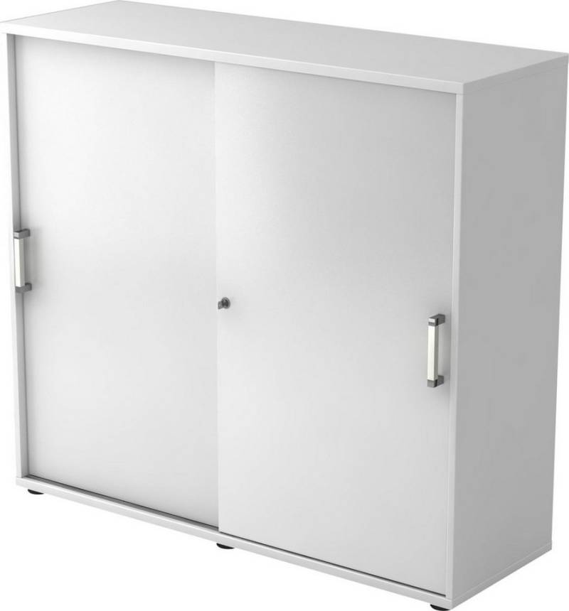 HAMMERBACHER Aktenschrank Schiebetürenschrank Serie 9 3OH BxTxH 120x40x110cm Griff CE Weiß/Weiß von HAMMERBACHER