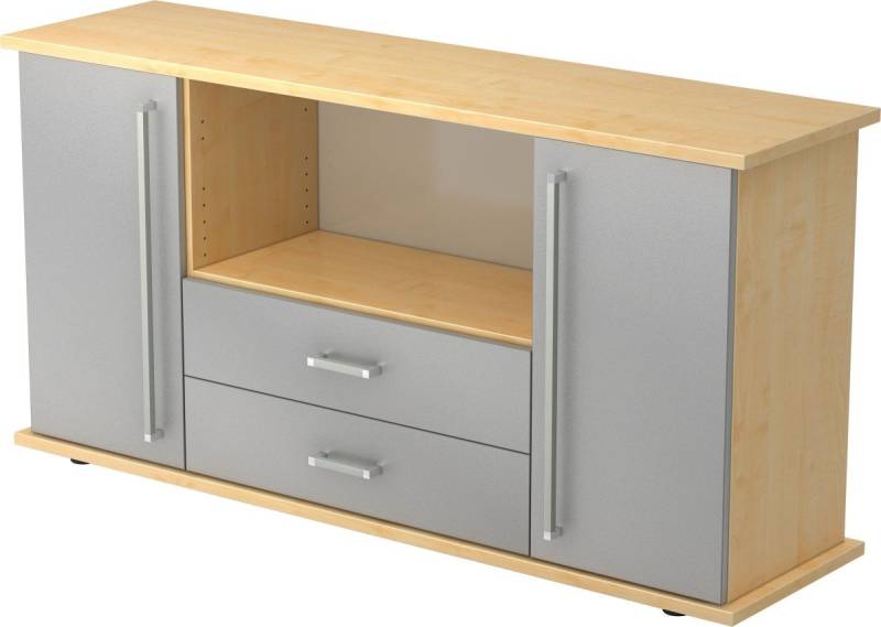 HAMMERBACHER Aktenschrank Sideboard SB 2OH 2 Schübe BxTxH 166,1x44,8x84cm Griff CE Ahorn/Silber HAMMERBACHER Aktenschrank Sideboard SB 2OH 2 Schübe BxTxH 166,1x44,8x84cm Griff CE Ahorn/Silber von HAMMERBACHER