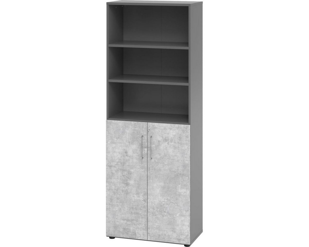 HAMMERBACHER Aktenschrank Schrank 6OH /3OH Türen BxTxH 80x42x215,6cm Griff BS Graphit/Beton HAMMERBACHER Aktenschrank Schrank 6OH /3OH Türen BxTxH 80x42x215,6cm Griff BS Graphit/Beton von Hammerbacher
