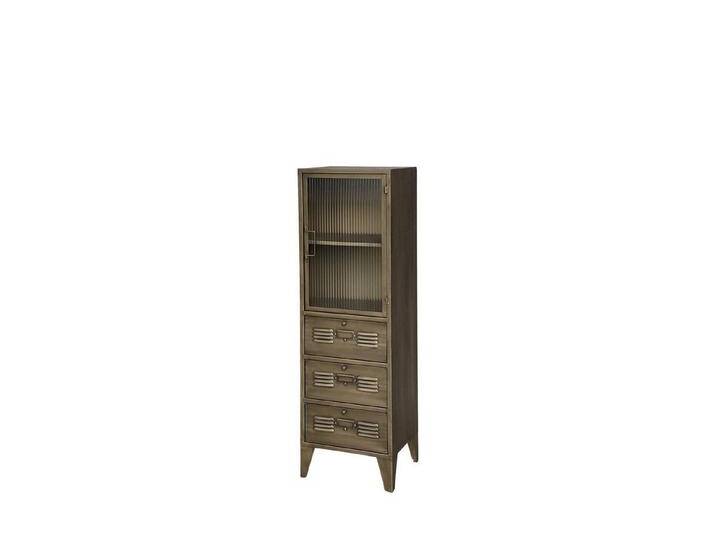 Annimuck Standvitrine Chic Antique Vitrinenschrank mit 1 Glastür und 3 Klapptüren messing (1-St) von OTTO