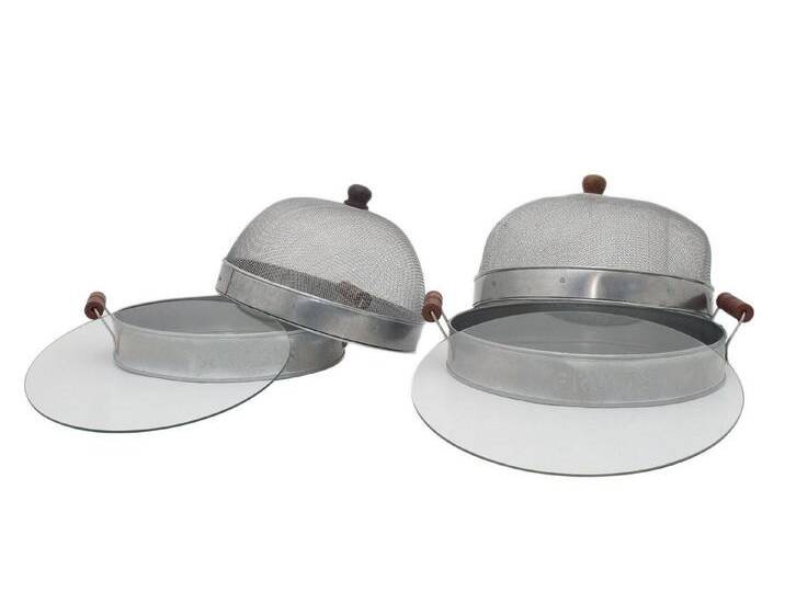 AnticLine Dekotablett 2er Tablett Set mit Glasboden Haube Servierplatte Obstschale Antic (Set bestehend aus 2 Tabletts mit Haube) von OTTO