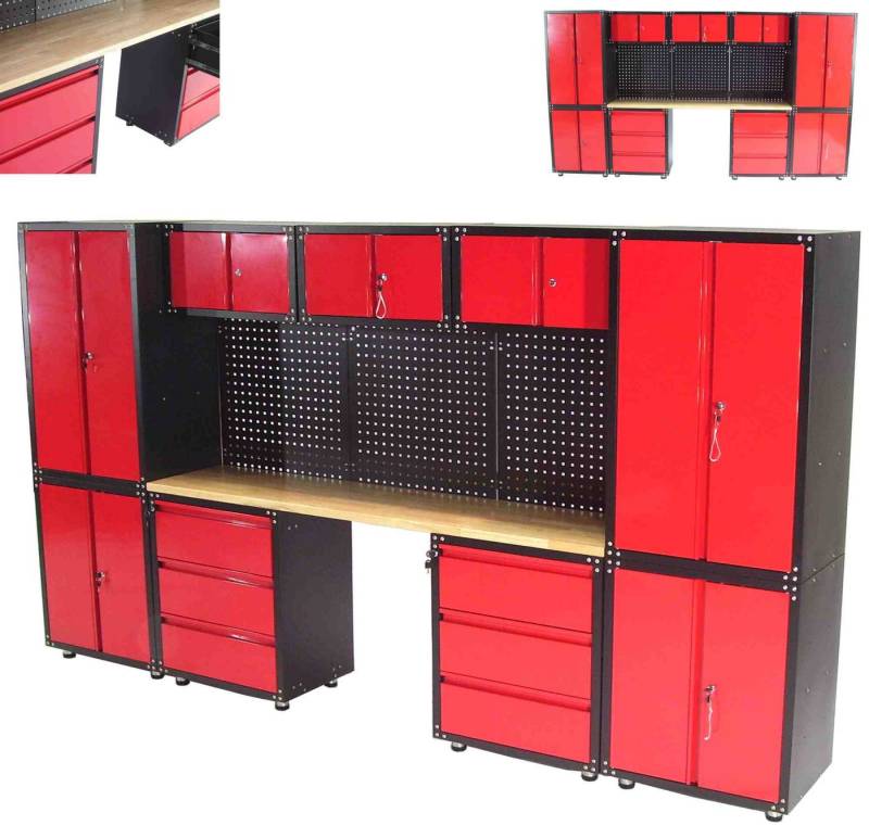 Apex Werkstatt-Set Werkstatt Schranksystem 13-teilig Werkbank Werkstattschrank 57065, (1-tlg) von Apex