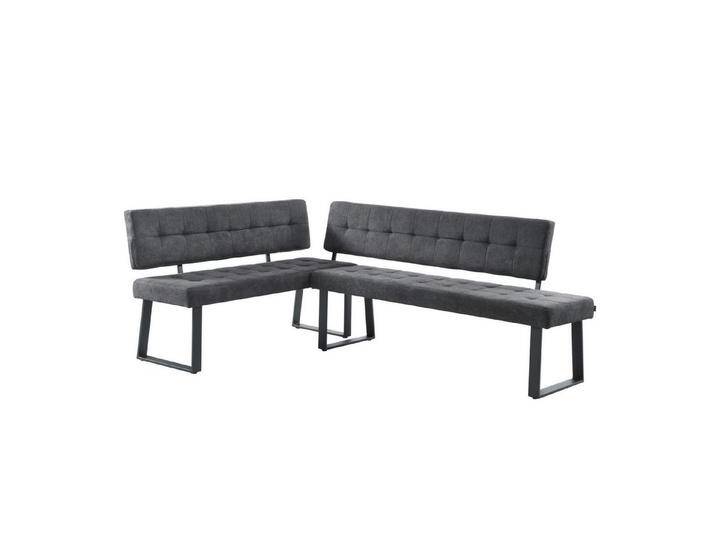 B&D home Eckbank AKA (2-St), beidseitig montierbar, gepolstert, mit Rückenlehne, schwarz, 216x140cm, Anthrazit von OTTO