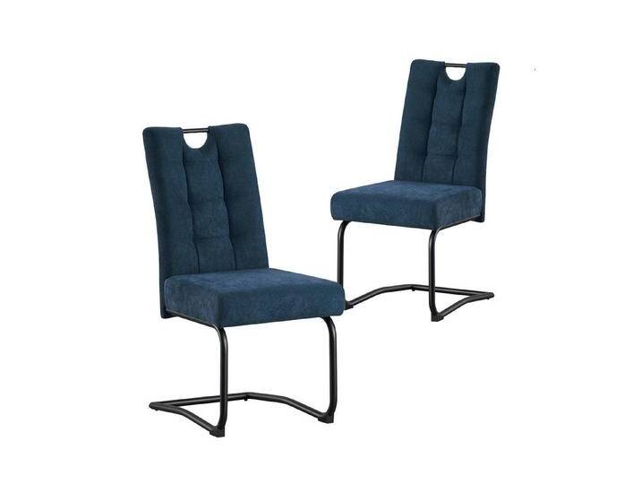 B&D home Freischwinger SOFIA (2er Set, 2 St), kippsicher, mit Federkern, blau, Blau von OTTO