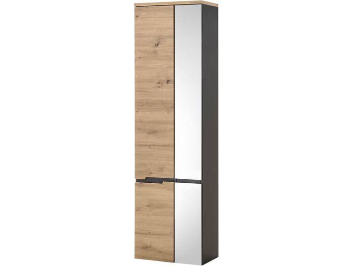 BASIC by Balculina Hochschrank Memphis, Badezimmerschrank BxHxT 50x176x31 (1-St) Breite 50 cm, Tür L/R montierbar, Softclose, beige grau von OTTO