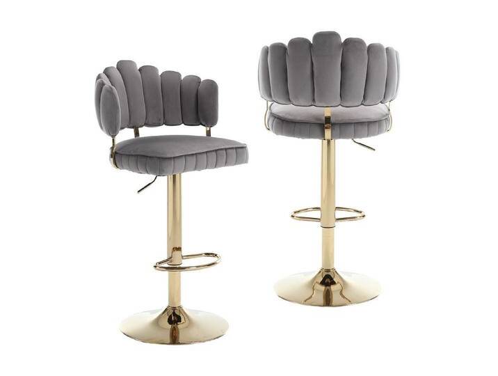 BBWL Drehstuhl 2 St,Drehbare Barhocker im Set, Verstellbare Thekenstühle mit Fußstütze für Küche und Esszimmer, grau, Grau von OTTO