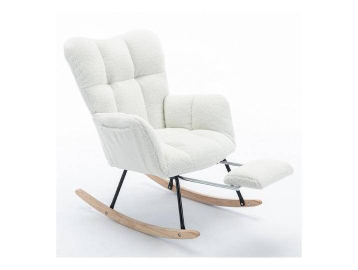 BBWL Schaukelstuhl Schaukelstuhl aus Teddy-Stoff mit klappbarem Fußteil,ergonomisch, gepolstert, geräuscharm & modern für Wohnzimmer und Schlafzimmer von OTTO