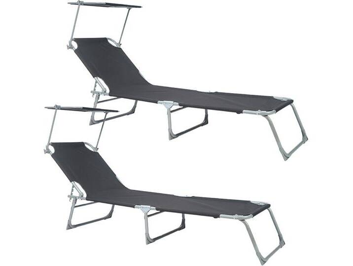 BIXENTE Gartenliege klappbare Gartenliege mit Sonnenschutz 2er-Set, 2 St., ideal für Garten, Pool, Balkon oder Terrasse BIXENTE Gartenliege klappbare Gartenliege mit Sonnenschutz 2er-Set, 2 St., ideal für Garten, Pool, Balkon oder Terrasse von OTTO
