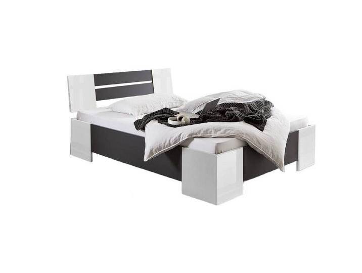 BMG Möbel Futonbett Graz (Bett 140x200 Doppelbett Jugendbett in 5 Farben, Made in Germany), mit oder ohne Rollrost, grau, Mit Rollrost, Weiß/Anthrazit von OTTO