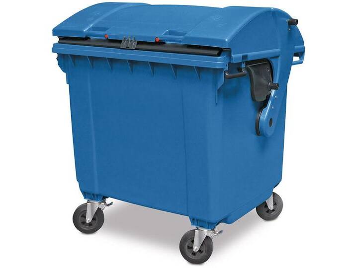 BRB-Lagertechnik Mülleimer 1100 Liter Großmüllbehälter/Müllcontainer nach EN 840, Müllcontainer aus Polyethylen (PE-HD), blau, blau von OTTO