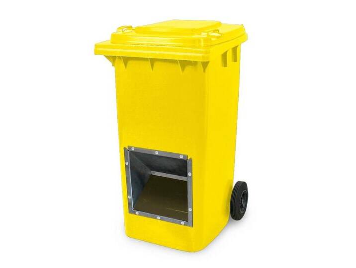 BRB-Lagertechnik Mülleimer Mobiler Streugutbehälter, 240 Liter, mit Entnahmeöffnung, Fahrbarer Streugutbehälter 240 Liter, gelb, gelb von OTTO