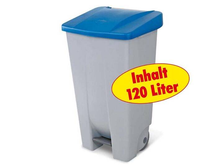 BRB-Lagertechnik Mülleimer Tret-Abfallbehälter mit Rollen, Inhalt 120 Liter, Leichte Mülltrennung durch farbige Deckel, blau grau, blau BRB-Lagertechnik Mülleimer Tret-Abfallbehälter mit Rollen, Inhalt 120 Liter, Leichte Mülltrennung durch farbige Deckel, blau grau, blau von OTTO