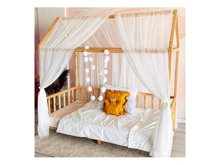 Baby Fancyroom Betthimmel Betthimmel Tüll Hausbett Kinderbett 2 Stück 340cm 380cm Montessori (3-tlg. Set mit 2 Stück Betthimmel und einer 20er Pomponkette, Baldachin, Kinder Betthimmel, Moskitonetz Baldachin Himmel Deko Set), Betthimmel für Hausbett Montessori von OTTO
