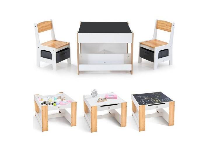 Baby Vivo Kindersitzgruppe multifunktionaler Tisch 2 Stühle aus Holz - Mia Baby Vivo Kindersitzgruppe multifunktionaler Tisch 2 Stühle aus Holz - Mia von OTTO