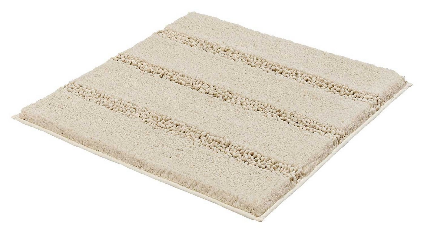 Badematte MONROVIA, 60 x 60 cm, Beige, Gestreift, Höhe 23 mm, rutschhemmend beschichtet, fußbodenheizungsgeeignet, Polyester, rechteckig von OTTO