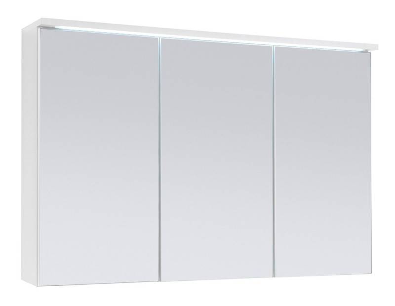 Badezimmerspiegelschrank TWO, B 100 cm, mit LED-Beleuchtung Weiß, 6 höhenverstellbare Einlegeböden, Spiegeltüren von OTTO